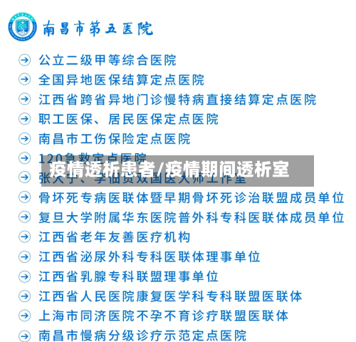 疫情透析患者/疫情期间透析室