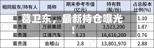葛卫东，最新持仓曝光！-第2张图片