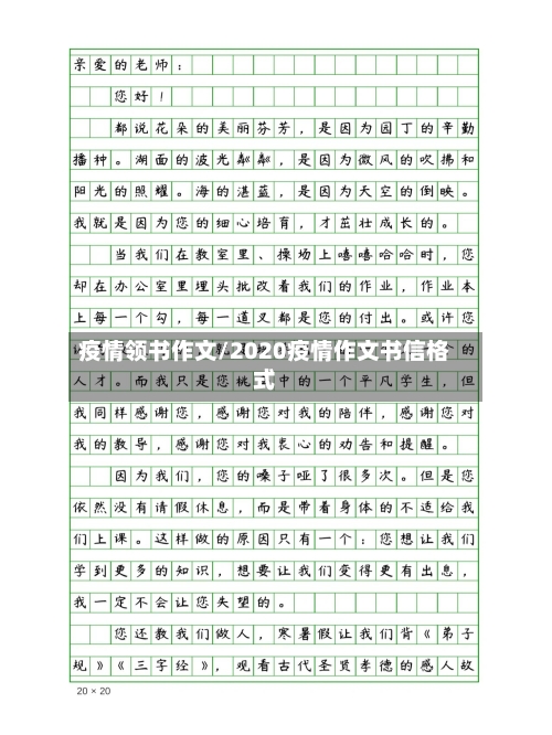 疫情领书作文/2020疫情作文书信格式-第2张图片
