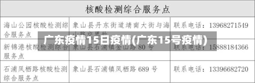 广东疫情15日疫情(广东15号疫情)