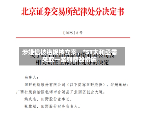 涉嫌信披违规被立案	，*ST太和亟需采取一系列整改措施-第2张图片