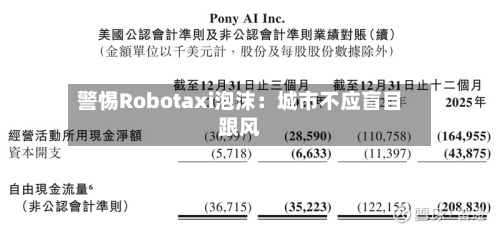 警惕Robotaxi泡沫：城市不应盲目跟风