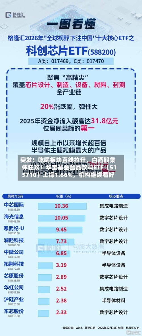 突发！吃喝板块直线拉升，白酒股集体狂欢！华宝基金食品饮料ETF（515710）上探1.66%	，机构继续看好-第2张图片
