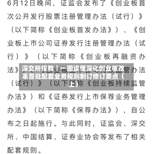 深交所投教丨一图读懂深化创业板改革首批配套业务规则制订修订要点（上）