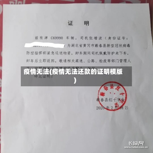 疫情无法(疫情无法还款的证明模版)-第3张图片