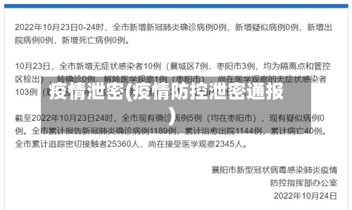 疫情泄密(疫情防控泄密通报)-第3张图片