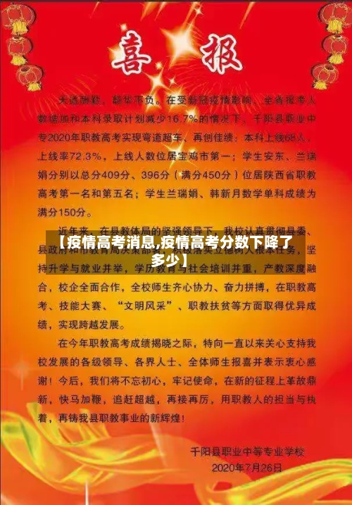 【疫情高考消息,疫情高考分数下降了多少】