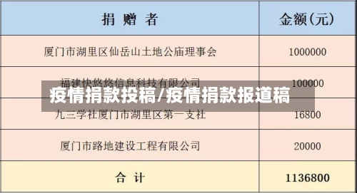 疫情捐款投稿/疫情捐款报道稿-第2张图片