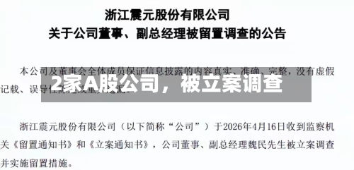 2家A股公司	，被立案调查-第3张图片
