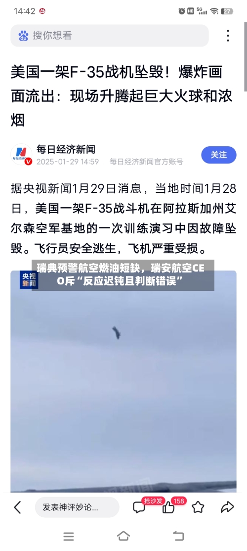 瑞典预警航空燃油短缺，瑞安航空CEO斥“反应迟钝且判断错误”-第2张图片