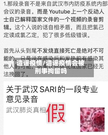 造谣疫情/造谣疫情会被刑事拘留吗-第2张图片