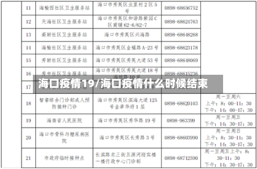 海口疫情19/海口疫情什么时候结束