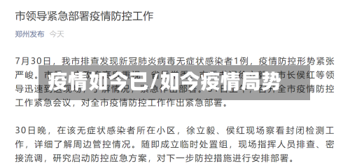 疫情如今已/如今疫情局势-第2张图片