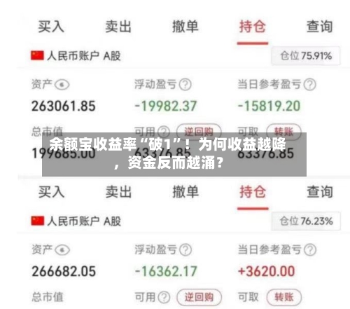 余额宝收益率“破1”！为何收益越降	，资金反而越涌？-第3张图片