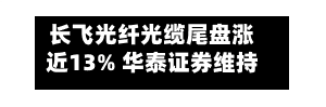 长飞光纤光缆尾盘涨近13% 华泰证券维持“增持”评级