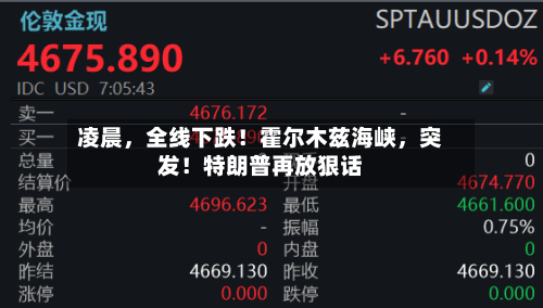 凌晨，全线下跌！霍尔木兹海峡，突发！特朗普再放狠话-第3张图片