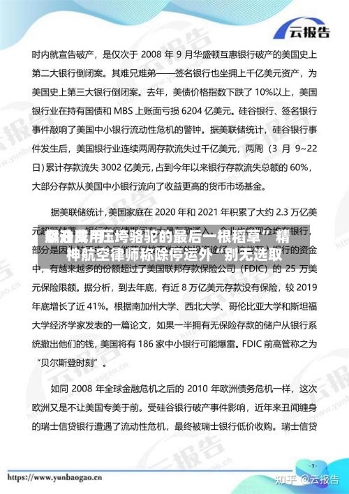 燃油费用飙升成“压垮骆驼的最后一根稻草” 精神航空律师称除停运外“别无选取	”-第3张图片